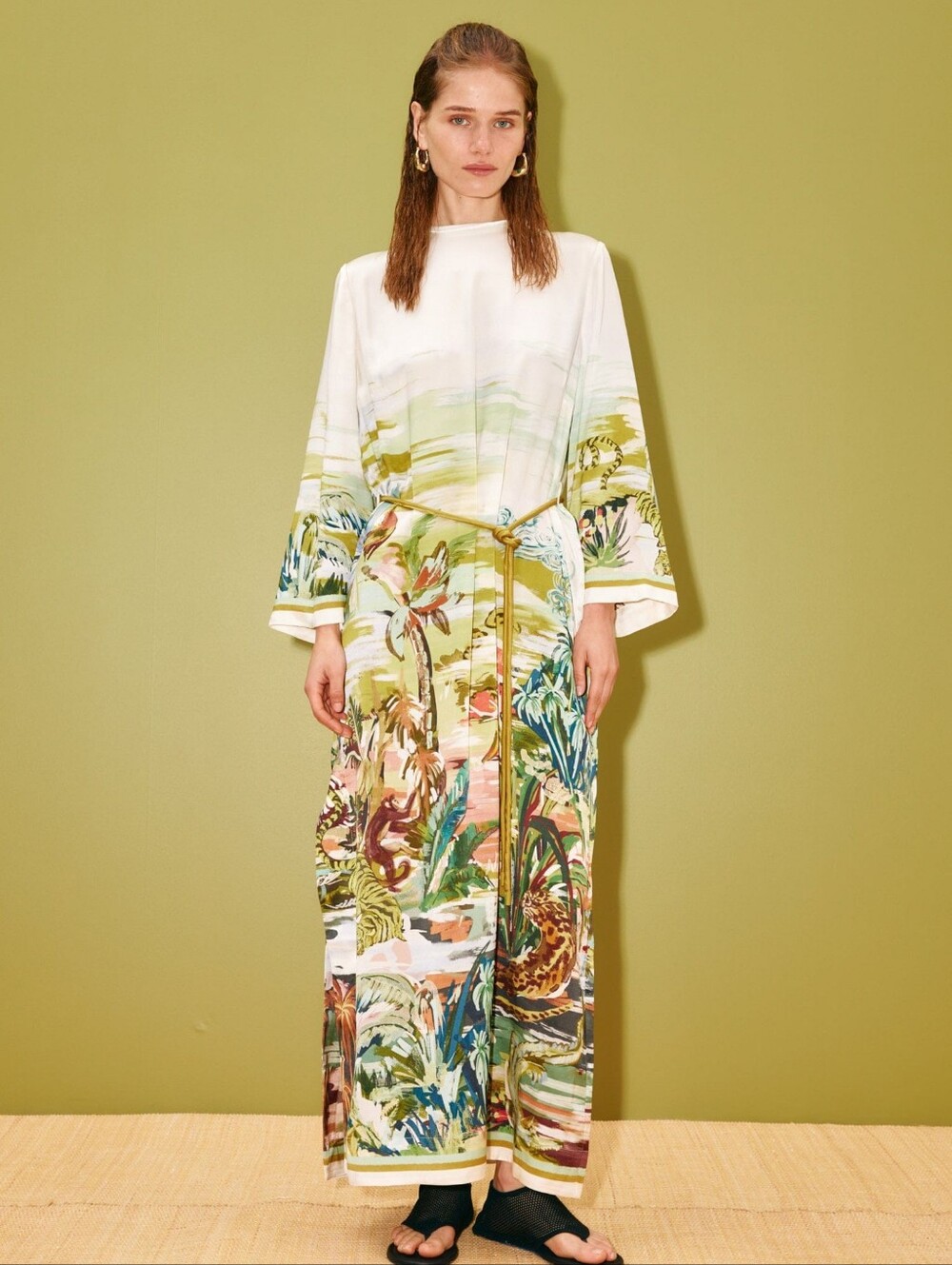 New Alemais Jungle Boogie Silk Midi Dress size 8US/12AUS